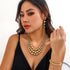 YBMYCM Gold Beaded Jewelry Set Chunky Multi Strands Choker Necklace Bracelet Earrings Set for Women...