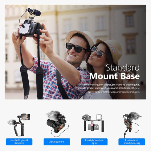 Neewer Video Microphone for Phone, On Camera Mic Kit with Black Pro Shock Mount Compatible with iPhone Android Smart Phones DSLR Camera Tablet (iP...