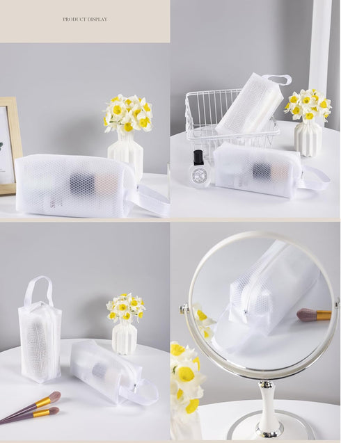 Toiletry Bag Travel Smart with Waterproof Toiletry Bag: EVA Handle, Skin-Friendly Design, Classic Grid Pattern (Cylindrical Toiletry Bag)...