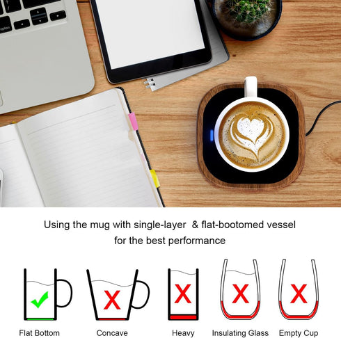 Coffee Mug Warmer, Candle Warmer, Coffee Warmer for Desk Auto Shut Off, Mug Warmer for Coffee, Tea, Beverage, Hot Chocolate, Milk,Wood Grain...