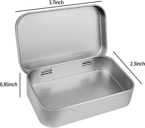 2 Pack Metal Box, Rectangular Tins Box Containers, Storage Box, Small Box with Lids for Tobacco, Cigarettes, Candy, Jewelry (Silver)...