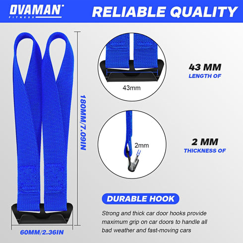 6 Rooftop Cargo Tie Down Hook Straps - Secure Any Car Roof Bag, Roof Rack Cargo Carrier, or Car Top Carrier, No Roof Rack Required, Compatible wit...