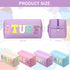 4 Pcs Large Chenille Letter Patch Makeup Bag Skin Stuff Hair Face Bag Preppy Patch Makeup Cosmetic Bag Toiletry Zipper for Women Teen Girl(Letters...