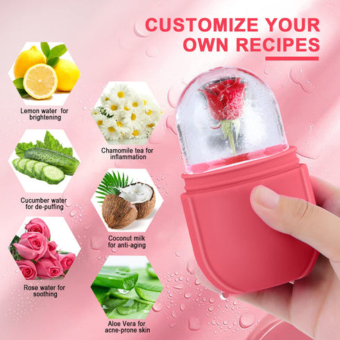 Ice Roller For Face and Eye, Ice Facial Roller Massage guasha Shrink Pore Skin Care Tools, Reusable Ice Stick Remove Dark Circle, Ice Face Mold Sp...