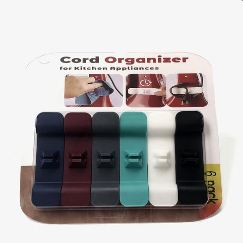 6 Pcs Cord Organizer for Appliances, holder Small Kitchen gadgets,Self adhesive keeper winder Stand Mixers Coffee Maker, Pressure Cooker and Air F...