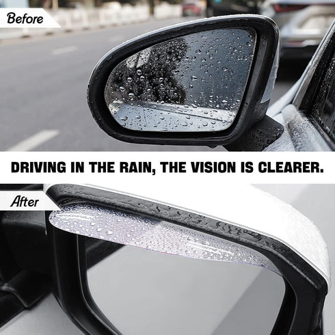 2PCS Car Rear View Mirror Rain Visor Guard, Carbon Fiber Car Side Mirror Rain Eyebrow, Waterproof Auto Mirror Rain Visor Smoke Guard, Universal fo...