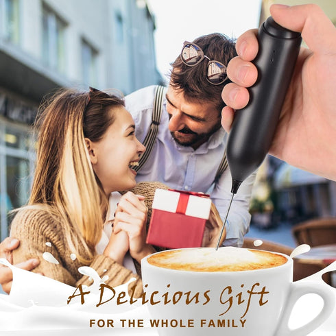 Milk Frother Handheld Battery supply strike Maker for Lattes, Electric Drink Mixer with 2 Whisks for Bulletproof Coffee, Mini Foamer for Cappuccin...