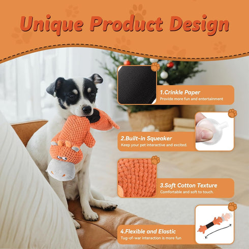 Squeaky Dog Toys for Large Dogs, Plush Stuffed Dog Toys Interactive Tug of War Dog Toys with Crinkle Paper…...