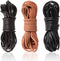 SOSMAR 3 Rolls 5.5 Yard X 3MM Cowhide Round Leather Cords Rope String for Jewelry Making Bracelet Necklace Jewelry Making Lanyards DIY Crafts, Bla...