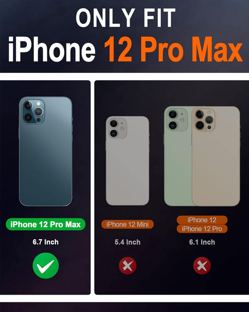 SHIELDON Case for iPhone 12 Pro Max 5G, Genuine Leather Wallet Case Magnetic RFID Blocking Card Holder Kickstand Shockproof Cover Compatible with ...