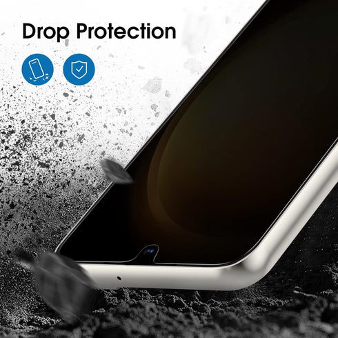 amFilm [2+2 Pack Samsung Galaxy S23+/S23 Plus 6.6'' Privacy Screen Protector with Camera Lens Protector, Anti Spy Hybrid Film, Fingerprint ID Comp...