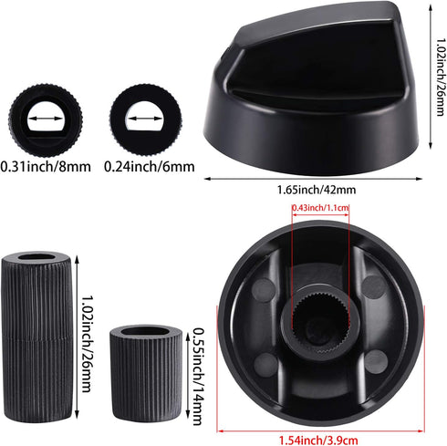 Jetec Stove Knobs Replacements Oven Universal Control Knobs KN002 Electrical Kit Range Burner Replace Compatible with AP5641247 MA-XP6 RK103...