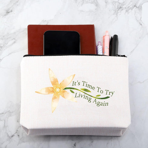 Game Lover Gift It's Time To Try Living Again Makeup Bag Game Inspired Gift Roleplaying Game Gift Game Player Gift...