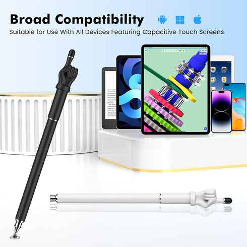 MEKO Fingertip Stylus Pens for Touch Screens, 2-in-1 High Sensitivity Universal Capacitive Stylus for iPhone/iPad/Android/Tablet/Samsung/Smartphon...