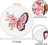 LB Butterfly Embroidery Kit for Beginners Adults, 3 Sets Hand Embroidery Starter Kit with Flower Pattern and Instructions Stamped Cross Stitch Kit...
