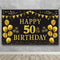 Trgowaul 50th Birthday Backdrop Gold and Black 5.9 X 3.6 Fts Happy Birthday Party Decorations Banner for Women Men Photography Supplies Background...