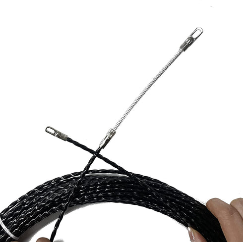 15M Cable Puller Rod Cable Running Rod Duct Push Rod Fastener Four Leaf Spiral Fish Tape Cable Pulling Fish Tape Rod...