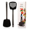 Spatula Turner Set of 2 for Cooking. Great for nonstick cookware. Ideal for Flipping Egg, Pancake and more. Made in USA (Black)...