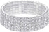 Harlorki Women Lady's 5 Rows Shiny Rhinestone Elastic Stretch Bracelet Sparkling Bridal Bangle Wrist Band Fashion Jewelry...