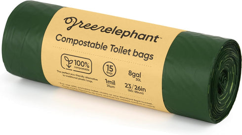 Green Elephant Portable Toilet Bags - Camping Toilet Bags, Camping Potty Bags, Camping Poop Bags for People, Toilet Waste Bags for 5 Gallon Bucket...