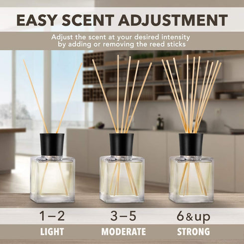 Jasmine Reed Diffuser w/Natural Essential Jasmine Oil 6.8 Fl Oz - Fresh & Long Lasting Fragrance - Scented Reed Diffuser - Gift Set w/Bamboo Stick...