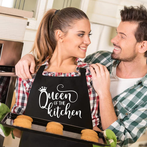 Funny Apron for Women, Kitchen Chef Cooking Aprons with 2 Pockets, Cute Baking Apron Gift for Bakers, Birthday Housewarming Gifts for Wife Mom Sis...