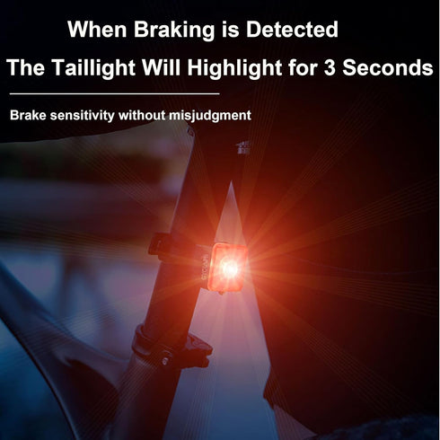 Smart Bike Tail Light, Brake Sensing Rear Bike Light, Waterproof Bike Lights Rechargeable with USB, Bright Red LED Bike Lights for Night Riding, C...