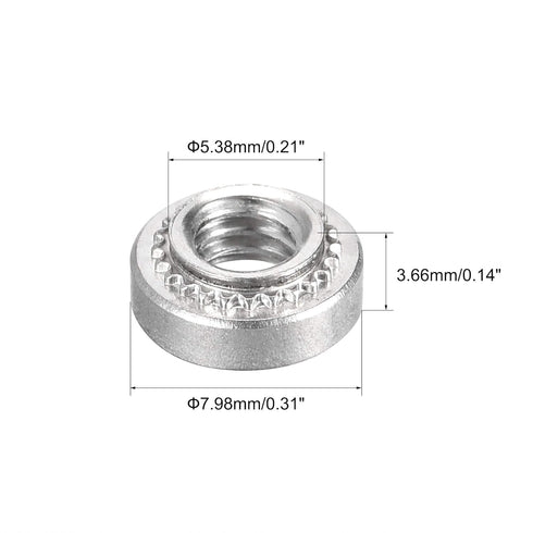 uxcell Self -Clinching Nuts,#8-32 x 0.14-Inch Stainless Steel Rivet Nut Round Head Steel Metal Sheet Mounting Hardware Fastener 100pcs...
