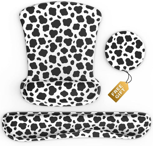 Wrist Rest Support Ergonomic Gel Mouse Pad & Memory Foam Keyboard Set Non-Slip Rubber PU Base Easy Typing and Relieve Wrist Pain Mouse Mat for Com...