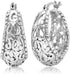MAX + STONE Silver Filigree Earrings for Women with Click Tops | 925 Sterling Silver Earrings for Women with Anti-tarnishing Rhodium Plating | Ste...
