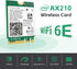 WiFi 6E AX210 NGW Wireless Card M.2 2230/NGFF WiFi 6E Laptop Module with Bluetooth 5.3, 5400Mbps Tri-Band AX210 WiFi Chip Adapter, Ultra-Low Laten...