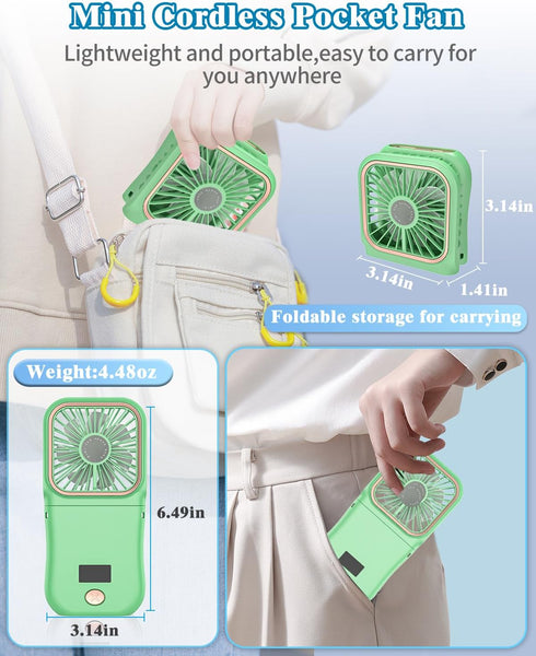 Mini Fan Handheld Foldable Fan,USB Personal Fans Portable Rechargeable Battery Fan 3 Speeds,Small Handheld Fan Cute Face Cooling Fan Quiet Fan Cor...