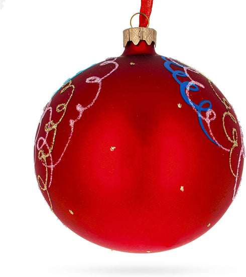 Festive Celebration Glass Ball Christmas Ornament 4 Inches...