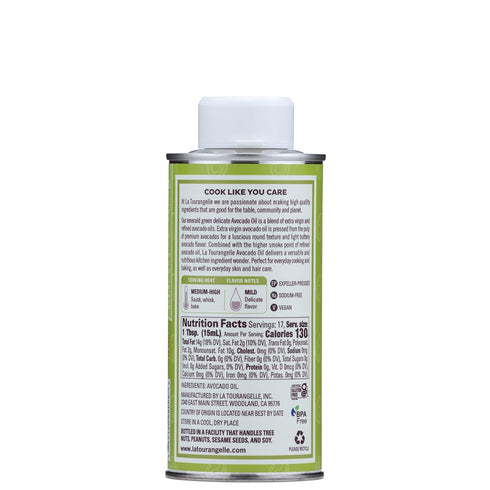 La Tourangelle, Avocado Oil, Handcrafted from Premium Avocados, Great for Cooking, as Butter Substitute, and for Skin and Hair, 8.45 fl oz...