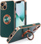 Design for iPhone 13 Case, Built-in 360° Rotatable Ring Holder Magnetic Kickstand Soft Silicone Ultra Slim Edge Plating Protective Cover 2021 6.1 ...