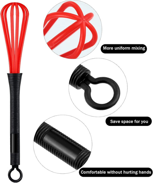 12 Pack Hair Color Whisk Mini Whisk for Hair Dye Color Mixing Christmas Gifts 7 x 1.2 in Salon Barber Plastic dressing Dye Kitchen Baking Cooking ...