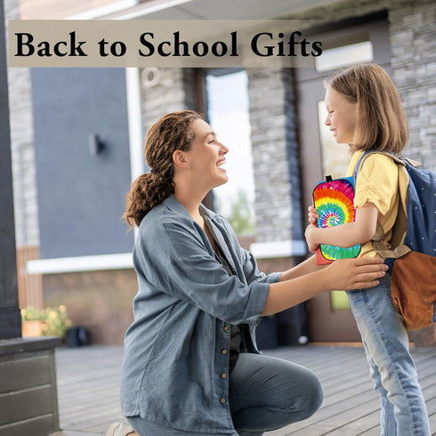 Double Layer Pencil Case with Handle Large Pencil Bag Cute Print Pencil Pouch for Boys Girls (Rainbow)...