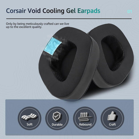 Frozen Replacement Ear Pads for Corsair Void Pro Wireless/Wired Gaming Headsets, Compatible with Corsair Void Elite PC Headset, Earpad with Soft C...