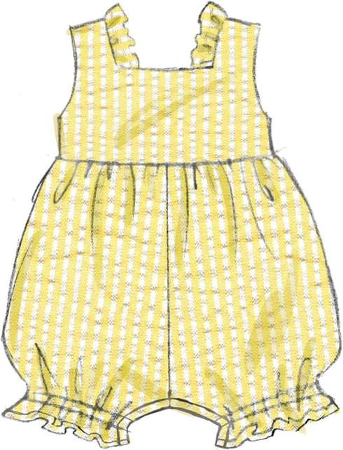 Butterick Babies' Headband, Bloomers, Rompers, and Dress Sewing Pattern Kit, Design Code B6950, Sizes XS-S-M-L, Multicolor...
