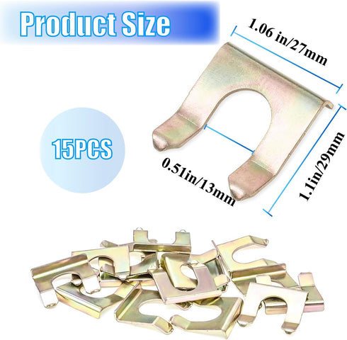 15PCS Brake Line Clips, U Shape Metal Brake Line Clips Brake Line Retainer Brake Hose Bracket Replacement Hose Retaining Clip Brake Hose Lock for ...