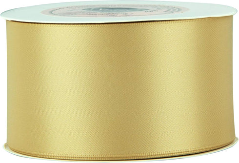VATIN Double Face New Gold Satin Ribbon 2" Continuous 25 Yards,Gold Polyester Fabric Ribbon use for Bows Bouquet, Gift Wrapping, Floral Arrangemen...