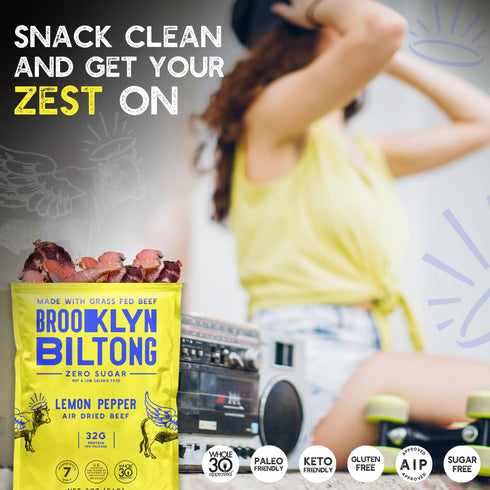 Brooklyn Biltong - Air Dried Grass Fed Beef Snack, South African Beef Jerky - Whole30 Approved, Paleo, Keto, Gluten Free, Sugar Free, Made in USA ...