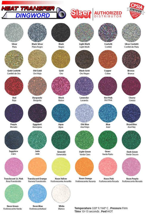 Siser Glitter HTV 20" x 12" Sheet - Iron on Heat Transfer Vinyl (Gold)...