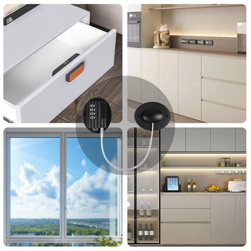 Baby Proofing Refrigerator Lock Combination, Easy Install No Tool Need or Drill Cabinet Drawer Lock with Strong Sticky Adhesive Pad, No Key Needed...