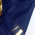 MYRU 1 Panel Foil Print Blackout Striped Curtain Valance for Kitchen Window (Navy and Gold, 54x18 Inch)...