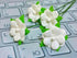 Mini Flowers Mulberry Paper Artificial Craft Scrapbook Wedding Supply Accessory DIY. Small Flower Bouquets, Greeting Cards Decorations. (White)...