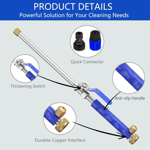 Jet Nozzle High Pressure Hose Nozzle for Garden, Jetnozzle 2-in-1 High Pressure Power Washer for House,Hose with 2 Different Nozzles and Hose Quic...