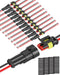 NAOEVO 2 Pin Connector Waterproof?16 AWG 2 Wire Connectors, Automotive Electrical Connectors Male And Female Way With Heat Shrink Tubing For Car T...