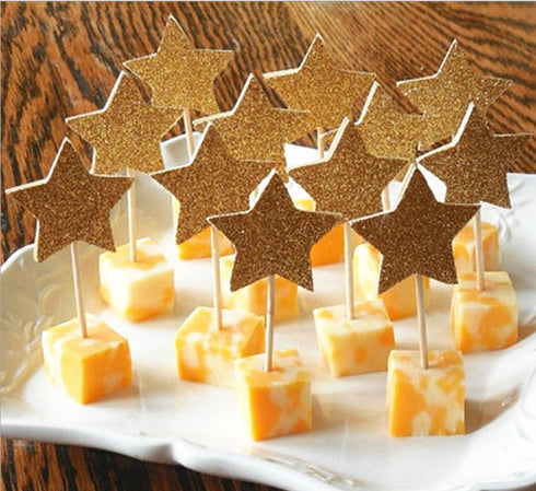 Mefuny 40 Pieces Gold Little Star Cupcake Toppers,Food Picks Baby Shower Decor and Cupcake Party Picks...