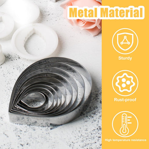 10 pcs Austin Rose Cutter Set Fondant Decor Kit Cake Decorating Gumpaste Flowers...